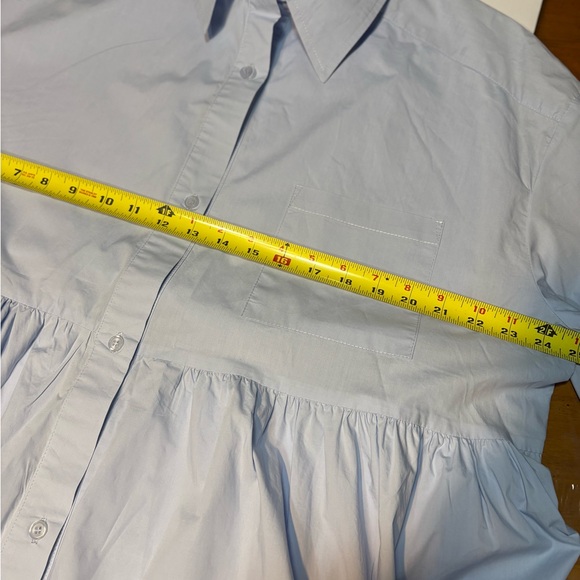 Mable 100% cotton Tiered Shirt Dress blue size medium - Picture 7 of 10